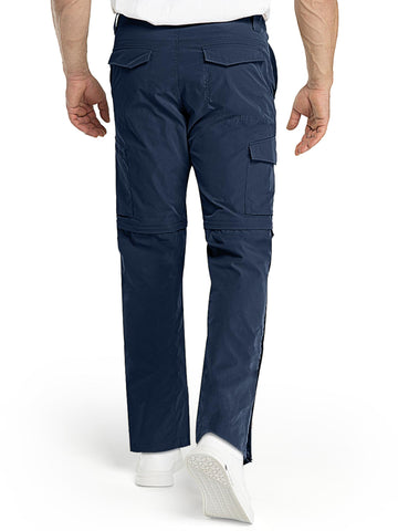 Men's UPF 40+ Convertible Zip Off Hiking Pants with 6 Pockets